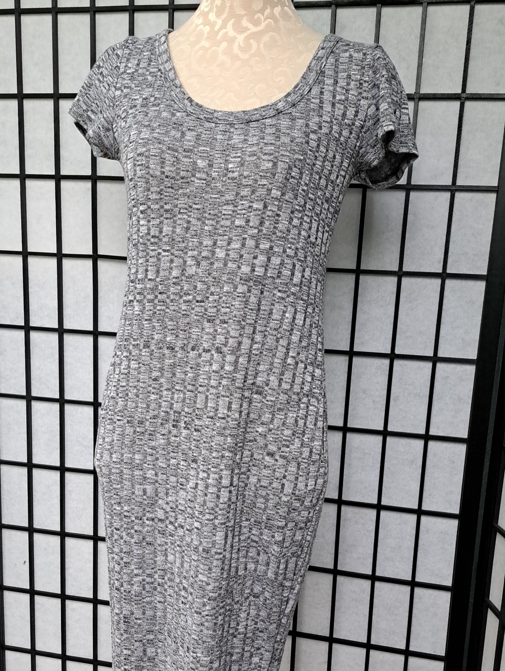 American Dream Gray Scoop Neck Knit Dress Size S